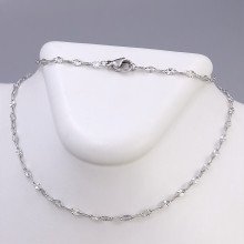 Ланцюжок Stainless Steel. Сталь. Родій. Довжина: 45 см. Ширина: 2 мм.