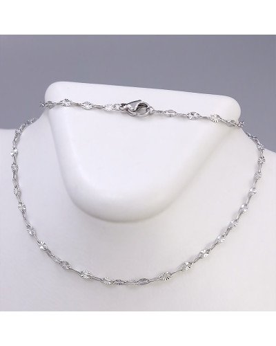 Ланцюжок Stainless Steel. Сталь. Родій. Довжина: 45 см. Ширина: 2 мм.