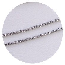 Ланцюжок Stainless Steel. Сталь. Родій. Довжина: 45 см. Ширина: 1 мм.