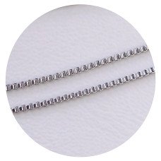 Ланцюжок Stainless Steel. Сталь. Родій. Довжина: 45 см. Ширина: 1 мм.