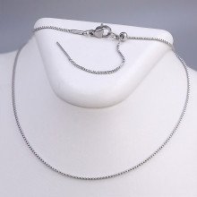 Ланцюжок Stainless Steel. Сталь. Родій. Довжина: 45 см. Ширина: 1 мм.