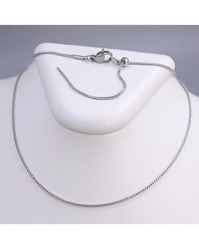 Ланцюжок Stainless Steel. Сталь. Родій. Довжина: 45 см. Ширина: 1 мм.