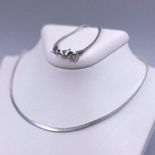 Ланцюжок Stainless Steel. Сталь. Родій. Довжина: 45 см. Ширина: 2 мм. Плоский снейк