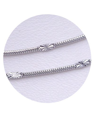Ланцюжок Stainless Steel. Сталь. Родій. Довжина: 45.5 см. Ширина: 2 мм.