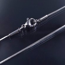Ланцюжок Stainless Steel. Сталь. Родій. Довжина: 45 см. Ширина: 1 мм.
