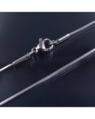 Ланцюжок Stainless Steel. Сталь. Родій. Довжина: 45 см. Ширина: 1 мм.