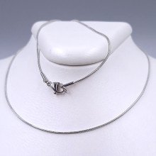 Ланцюжок Stainless Steel. Сталь. Родій. Довжина: 45 см. Ширина: 1 мм.