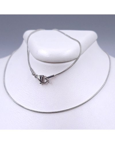 Ланцюжок Stainless Steel. Сталь. Родій. Довжина: 45 см. Ширина: 1 мм.