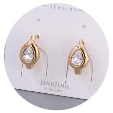 Сережки XР. Позолота 18К. Камені: Swarovski. Довжина: 17 мм. Ширина: 8 мм.