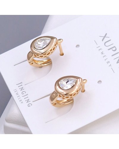 Сережки XР. Позолота 18К. Камені: Swarovski. Довжина: 17 мм. Ширина: 8 мм.
