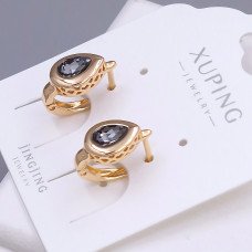 Сережки XР. Позолота 18К. Камені: Swarovski. Довжина: 17 мм. Ширина: 8 мм.