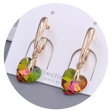 Сережки XР. Позолота 18К. Камені: Swarovski хамелеон. Довжина: 29 мм. Ширина: 9 мм.