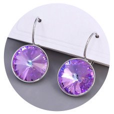 Сережки ХР. Родій. Камені: Swarovski. Довжина: 23 мм. Ширина: 15 мм.