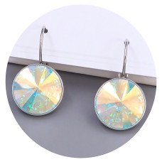 Сережки ХР. Родій. Камені: Swarovski бензинового кольору. Довжина: 25 мм. Ширина: 15 мм.