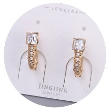 Сережки XР. Позолота 18К. Камені: Swarovski та циркон. Довжина: 16 мм. Ширина: 5 мм.