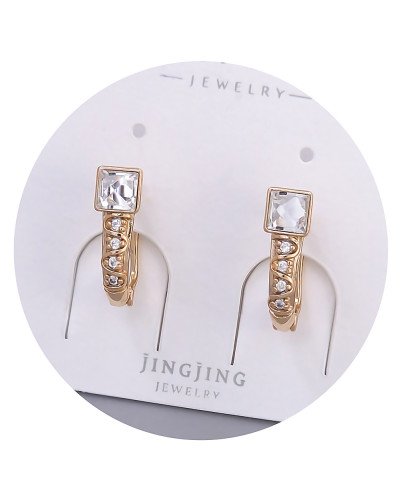 Сережки XР. Позолота 18К. Камені: Swarovski та циркон. Довжина: 16 мм. Ширина: 5 мм.