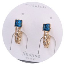 Сережки XР. Позолота 18К. Камені: Swarovski та циркон. Довжина: 16 мм. Ширина: 5 мм.