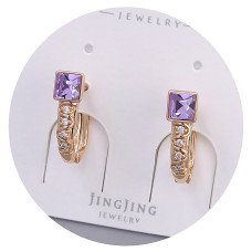 Сережки XР. Позолота 18К. Камені: Swarovski та циркон. Довжина: 16 мм. Ширина: 5 мм.