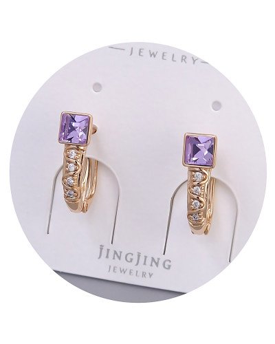 Сережки XР. Позолота 18К. Камені: Swarovski та циркон. Довжина: 16 мм. Ширина: 5 мм.