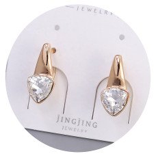 Сережки XР. Позолота 18К. Камені: Swarovski. Довжина: 18 мм. Ширина: 8 мм.