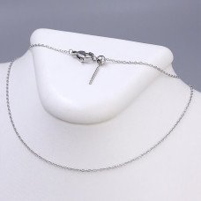 Ланцюжок Stainless Steel. Сталь. Родій. Довжина: 50 см. Ширина: 1 мм.