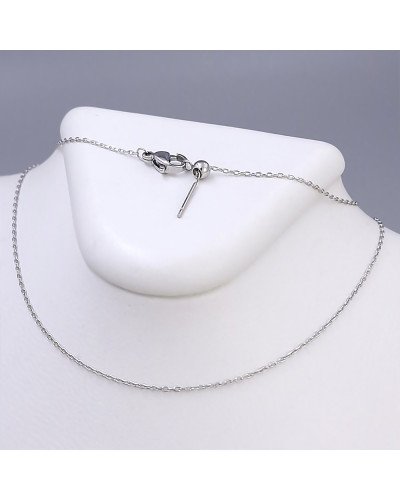 Ланцюжок Stainless Steel. Сталь. Родій. Довжина: 50 см. Ширина: 1 мм.