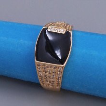 Печатка XР з чорною емаллю. Позолота 18К. Камені: білий циркон Є: 20р 22р