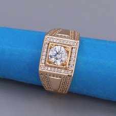 Печатка XР. Позолота 18К. Камені: білий циркон Є: 19р