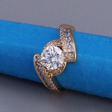 Каблучка XР. Позолота 18К. Камені: білий циркон. Є: 16р 17р