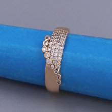 Каблучка XР. Позолота 18К. Камені: білий циркон. Є: 16р
