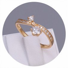 Каблучка XР. Позолота 18К. Камені: білий циркон. Є: 19р
