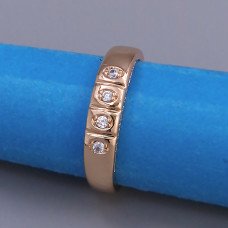 Каблучка XР. Позолота 18К. Камені: білий циркон. Є: 18р 19р