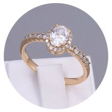 Каблучка XР. Позолота 18К. Камені: циркон. Є: 19р 20р