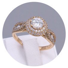 Каблучка XР. Позолота 18К. Камені: циркон. Є: 19р 20р