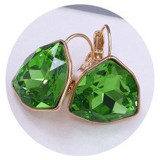 Сережки XР. Позолота 18К. Камені: Swarovski. Довжина: 20 мм. Ширина: 18 мм.