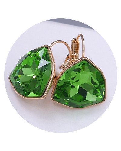 Сережки XР. Позолота 18К. Камені: Swarovski. Довжина: 20 мм. Ширина: 18 мм.