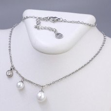Ланцюжок із кулонами Stainless Steel. Сталь. Родій. Довжина: 45-50.5 см