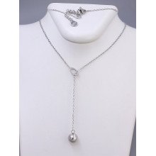 Ланцюжок із кулоном Stainless Steel. Сталь. Родій. Довжина: 45.5-51 см