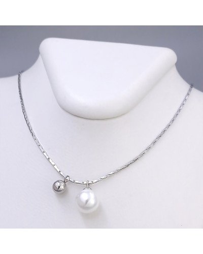 Ланцюжок із кулонами Stainless Steel. Сталь. Родій. Довжина: 45.5-50.5 см