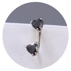 Сережки-гвоздики XР. Родій. Камені: чорний циркон. Діаметр: 3 мм. 12 пар
