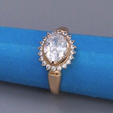Каблучка XР. Позолота 18К. Камені: білий циркон. Є: 17р 18р 19р 20р
