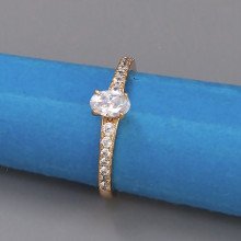 Каблучка XР. Позолота 18К. Камені: білий циркон. Є: 19р