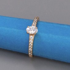 Каблучка XР. Позолота 18К. Камені: білий циркон. Є: 19р