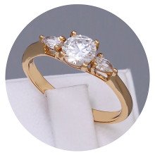 Каблучка XР. Позолота 18К. Камені: білий циркон. Є: 16р 17р 18р 19р