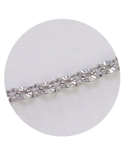 Ланцюжок Stainless Steel. Сталь. Родій. Довжина: 46 см. Ширина: 3 мм.