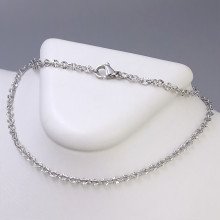 Ланцюжок Stainless Steel. Сталь. Родій. Довжина: 46 см. Ширина: 3 мм.