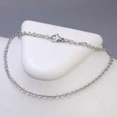 Ланцюжок Stainless Steel. Сталь. Родій. Довжина: 46 см. Ширина: 3 мм.