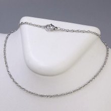 Ланцюжок Stainless Steel. Сталь. Родій. Довжина: 45 см. Ширина: 2 мм.