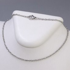 Ланцюжок Stainless Steel. Сталь. Родій. Довжина: 45 см. Ширина: 2 мм.