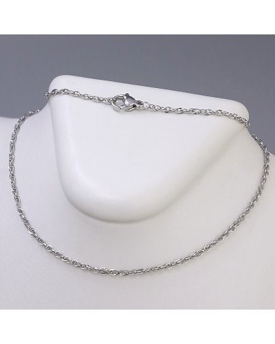 Ланцюжок Stainless Steel. Сталь. Родій. Довжина: 45 см. Ширина: 2 мм.